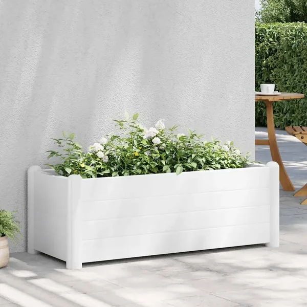 Lit surélevé de jardin PP Blanc 100x43x35 cm