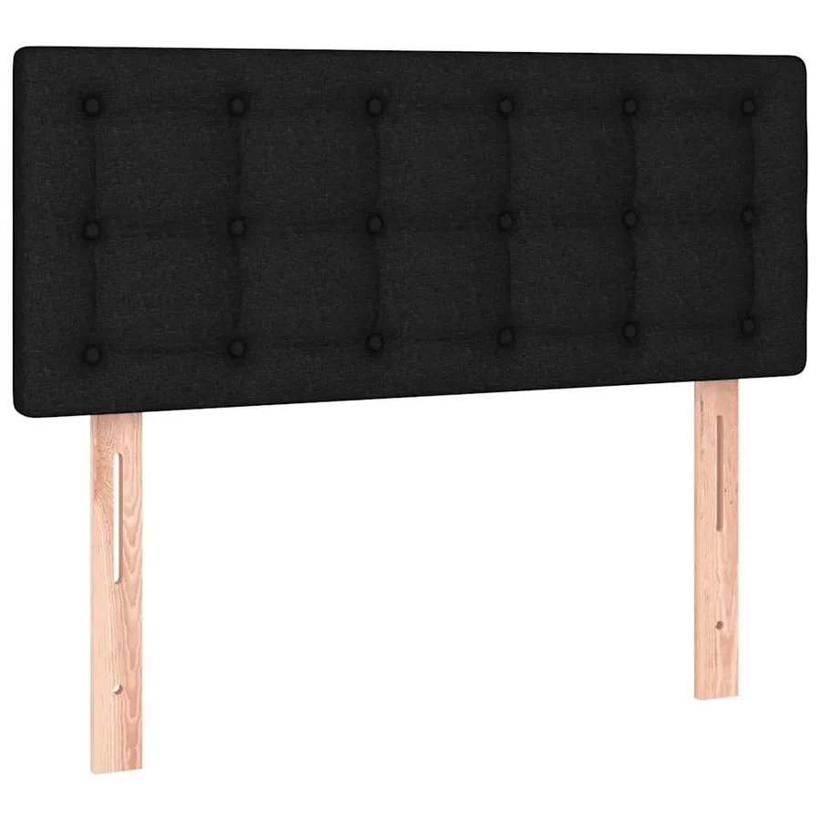Sommier à lattes de lit avec matelas et LED Noir 90x200cm Tissu - 7