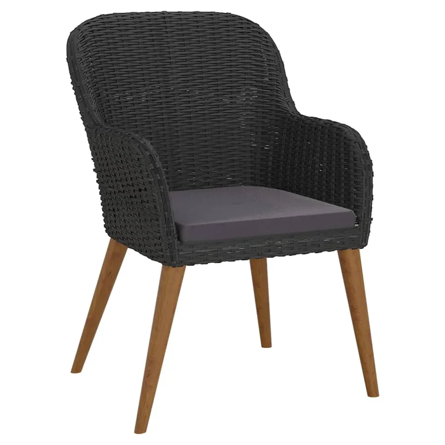 Ensemble à manger de jardin avec coussins 7 pcs Noir - 5