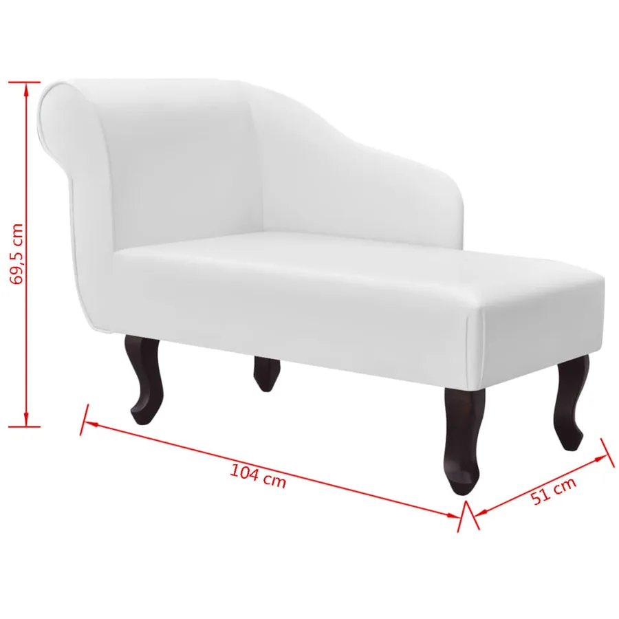 Chaise longue Blanc Similicuir - 6