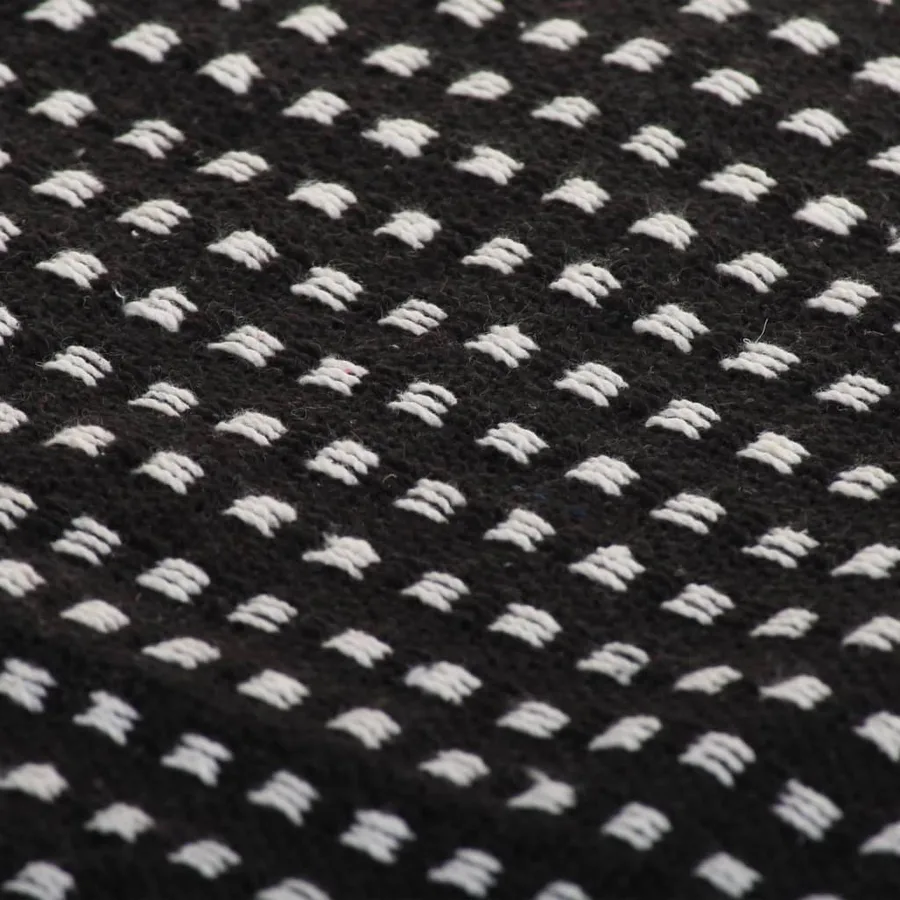 Couverture coton à carrés 125x150 cm Noir - 6