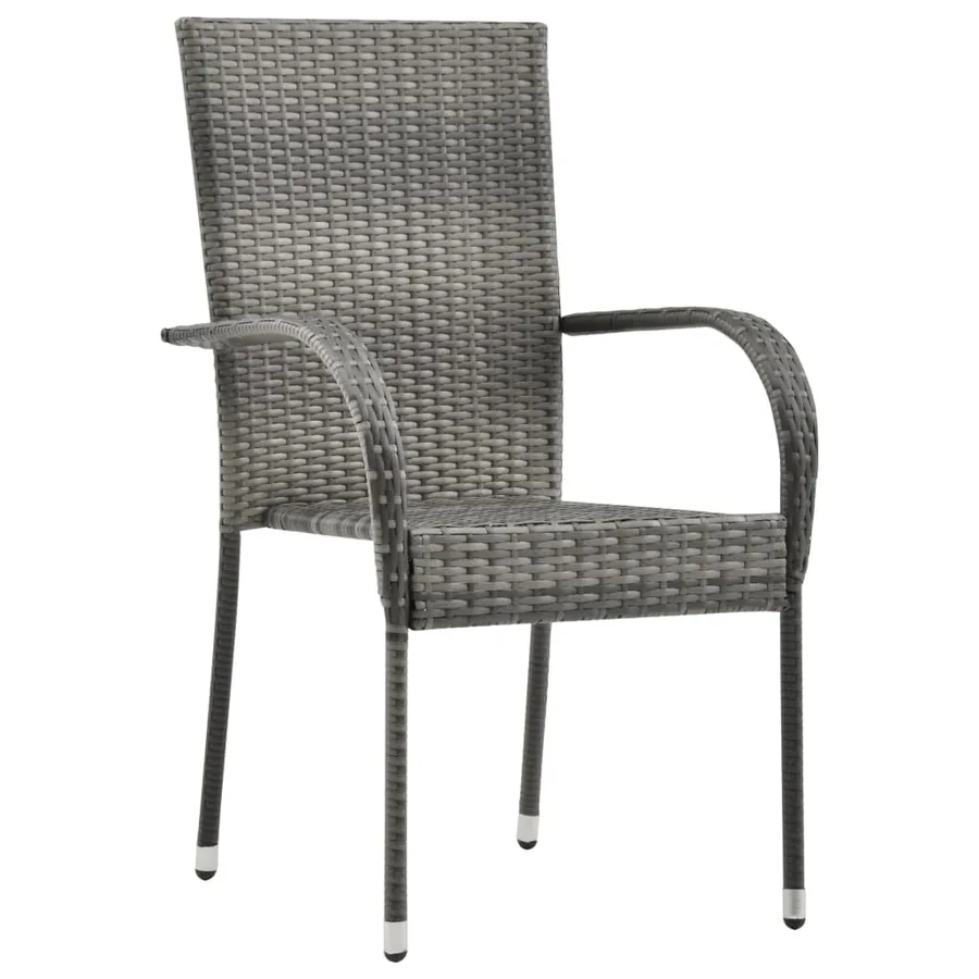 Ensemble à manger de jardin 5 pcs Gris Résine tressée - 5