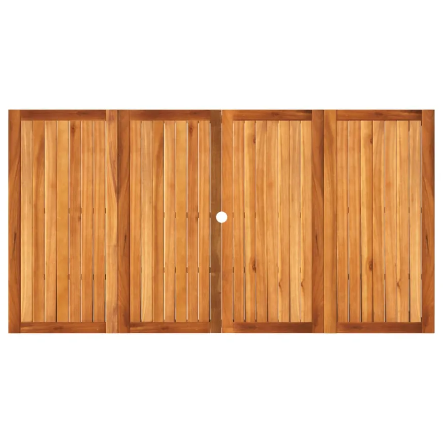 Table de jardin gris 180x90x75 cm résine tressée et bois acacia - 6