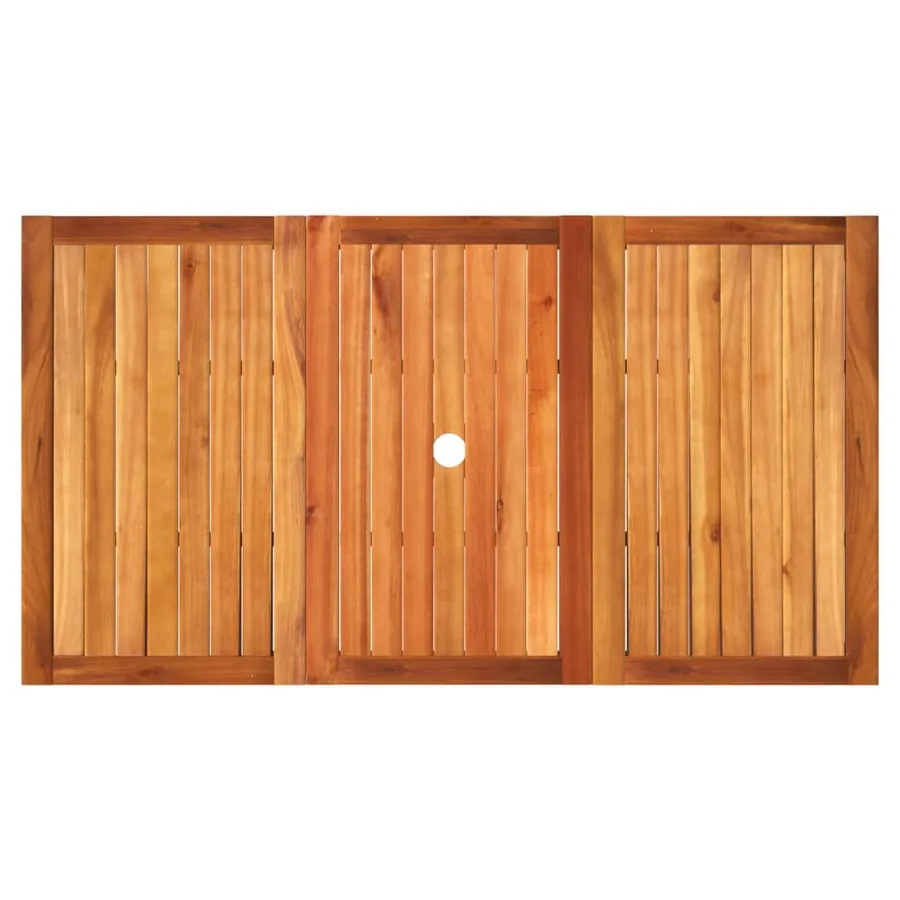 Table de jardin gris 140x80x75 cm résine tressée et bois acacia - 6