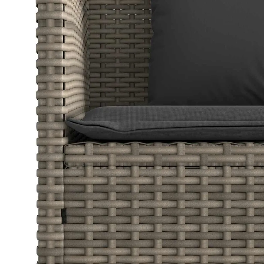 Banc de jardin avec coussins gris résine tressée - 10