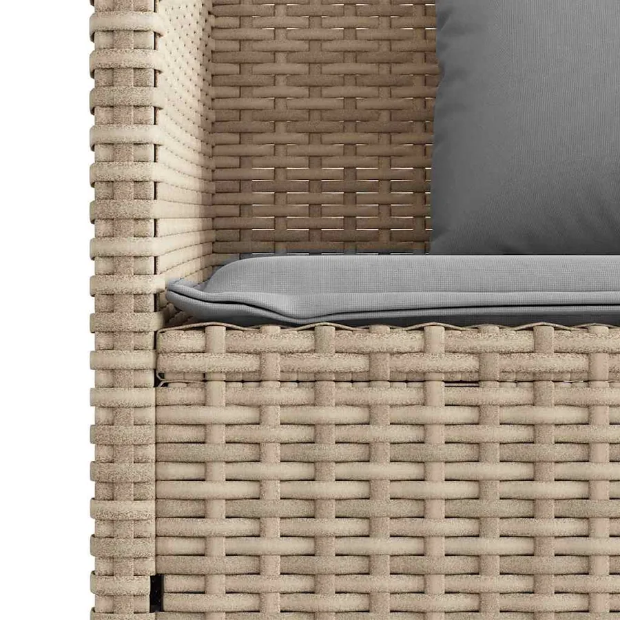 Banc de jardin avec coussins beige résine tressée - 10