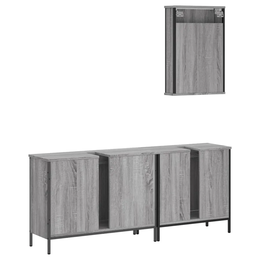 Ensemble de meubles de salle de bain 3 pcs Sonoma gris - 8