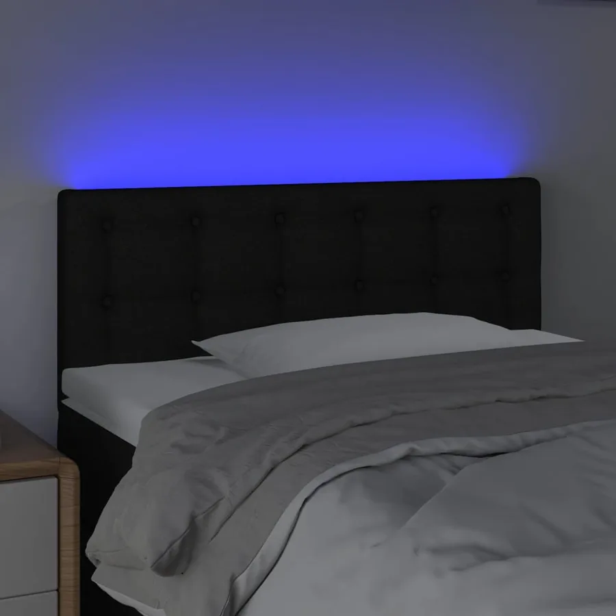 Tête de lit à LED Noir 90x5x78/88 cm Tissu - 3