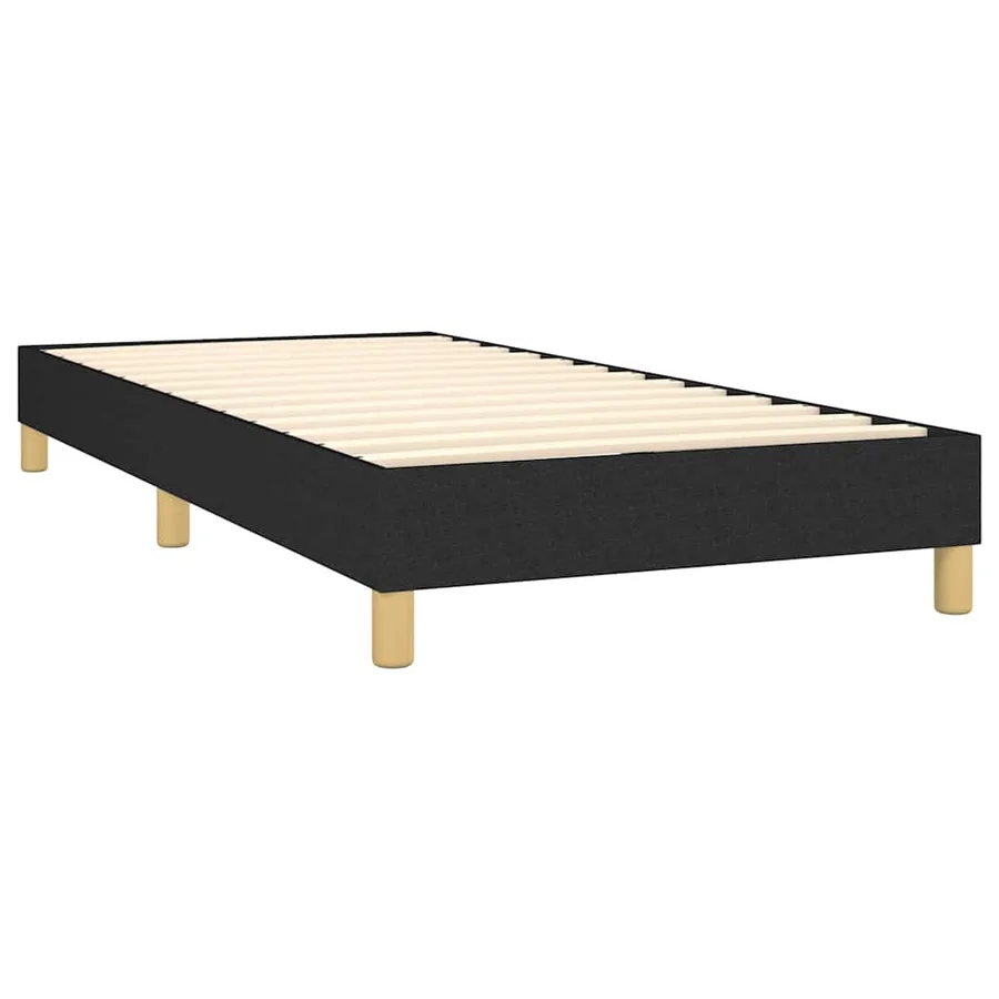 Sommier à lattes de lit avec matelas et LED Noir 90x190cm Tissu - 5
