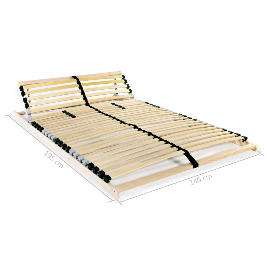 Sommier à lattes sans matelas avec 28 lattes 7 zones 140x200 cm - 8