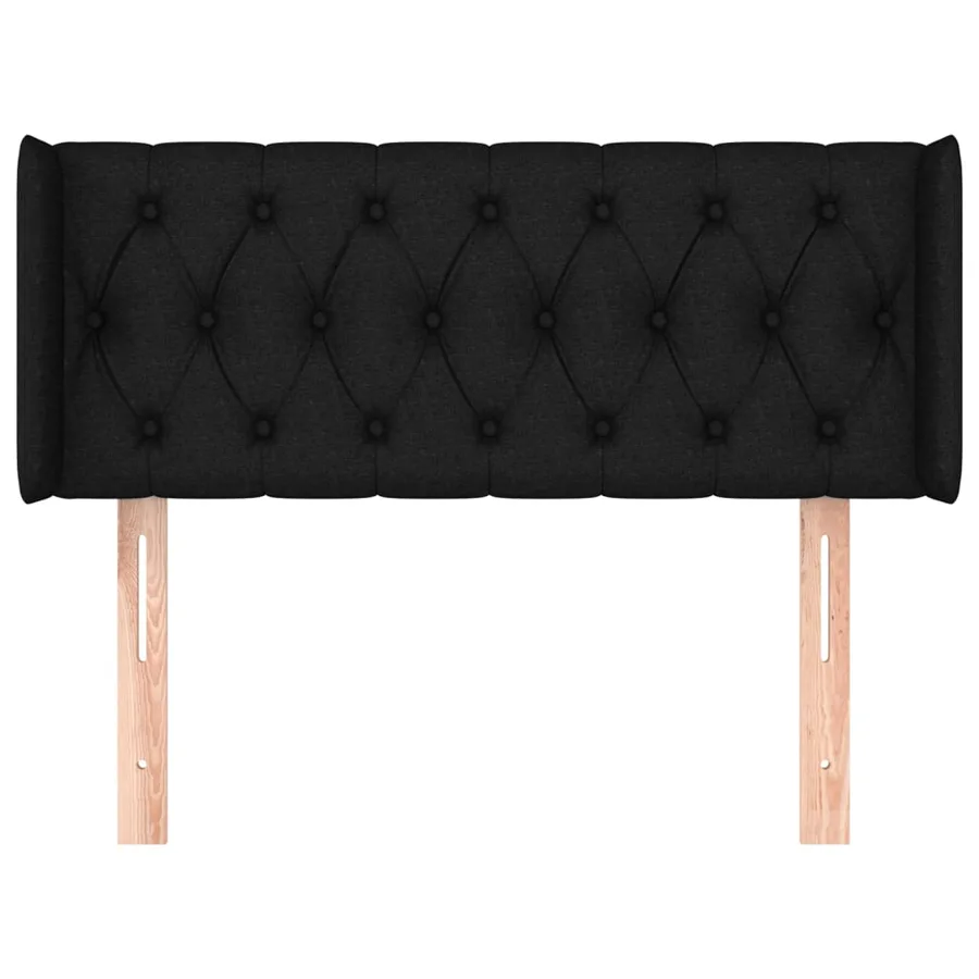 Tête de lit avec oreilles Noir 93x16x78/88 cm Tissu - 3