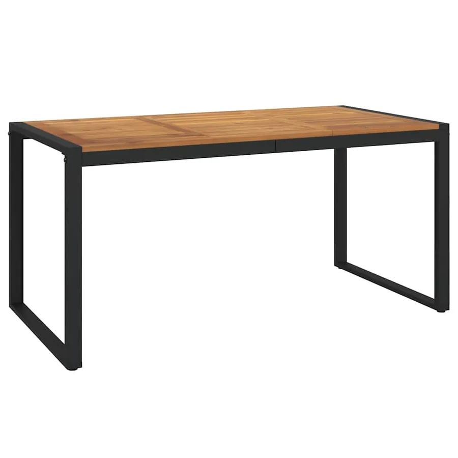 Table de jardin et pieds en forme de U 160x80x75 cm bois acacia - 2
