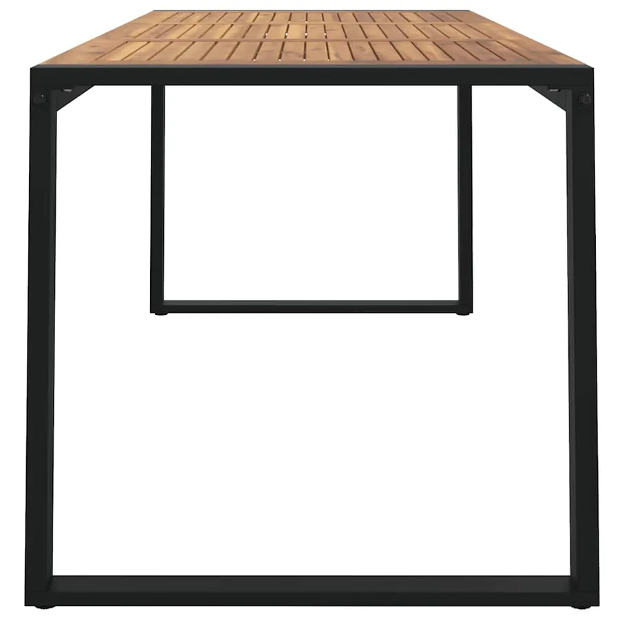 Table de jardin et pieds en forme de U 160x80x75 cm bois acacia - 4