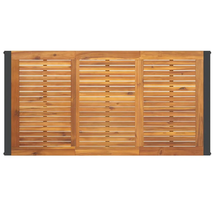 Table de jardin et pieds en forme de U 160x80x75 cm bois acacia - 5