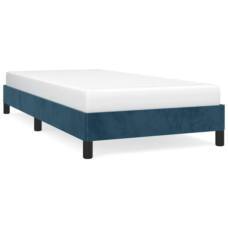 Cadre de lit sans matelas bleu foncé 100x200 cm velours - 2