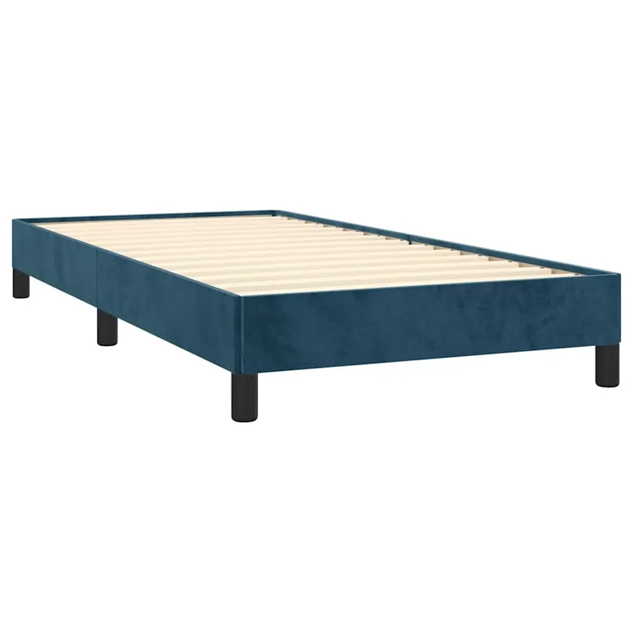 Cadre de lit sans matelas bleu foncé 100x200 cm velours - 3