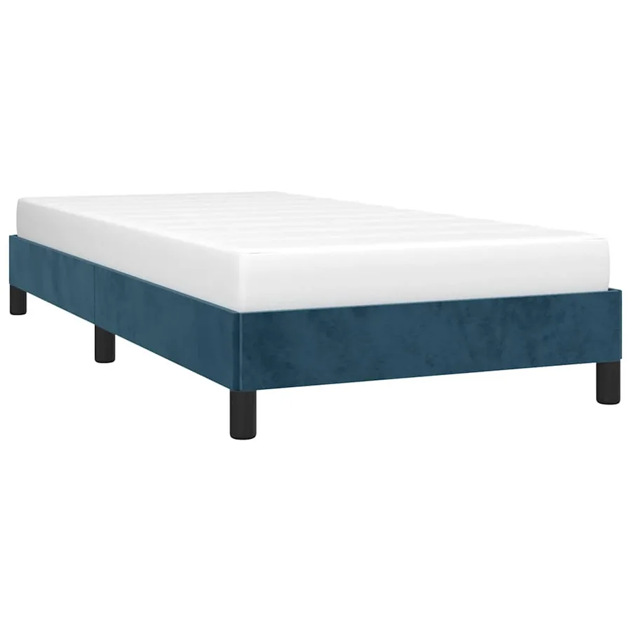 Cadre de lit sans matelas bleu foncé 100x200 cm velours - 4