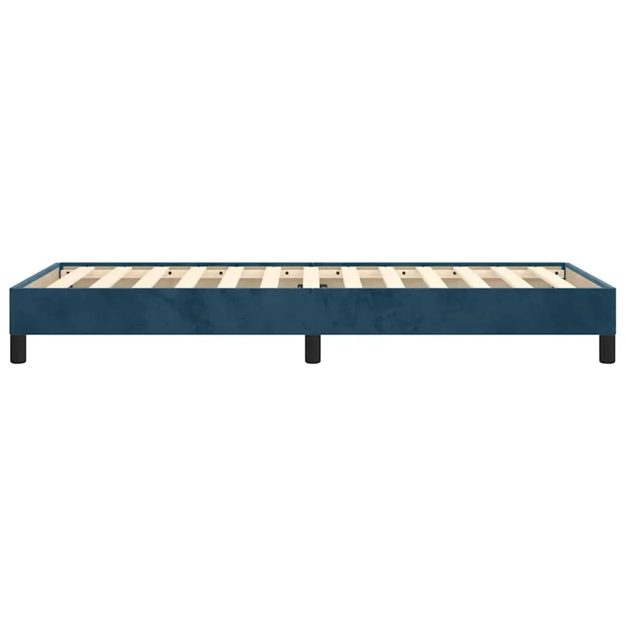 Cadre de lit sans matelas bleu foncé 100x200 cm velours - 6