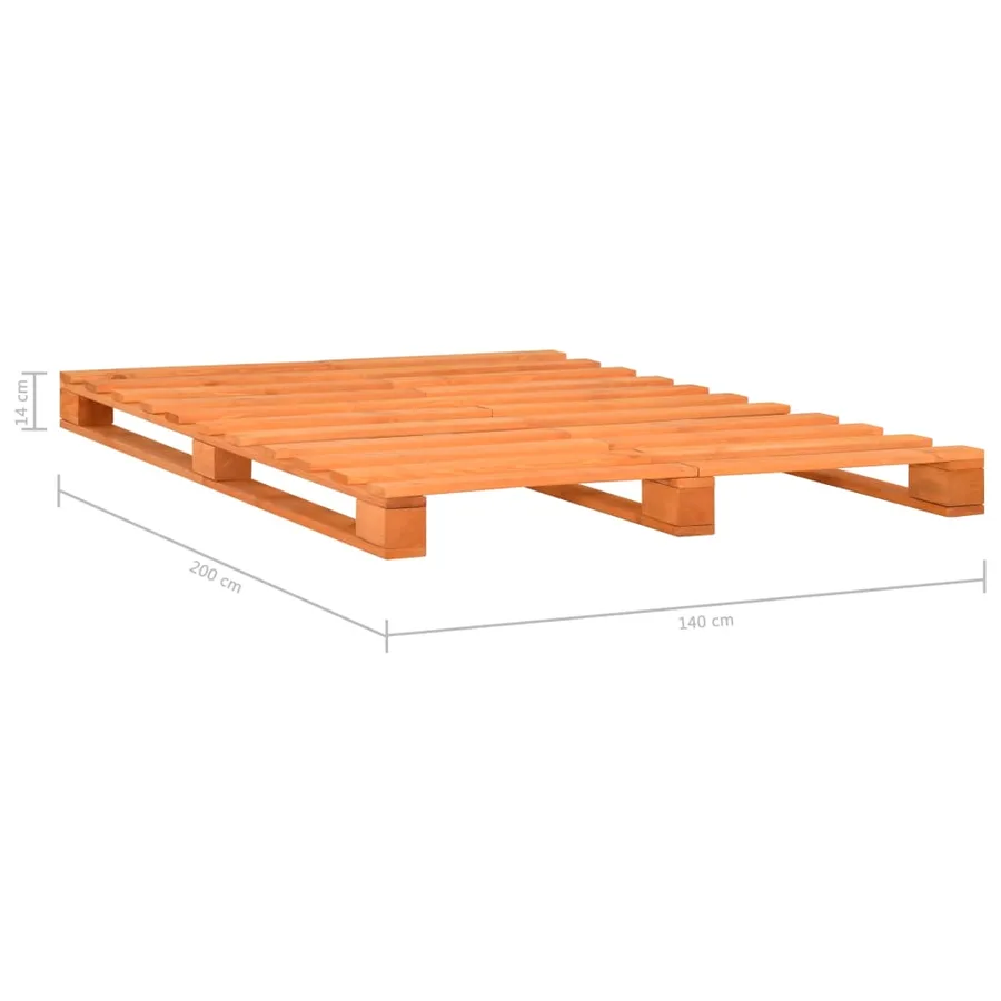 Cadre de lit de palette sans matelas 140x200 cm bois massif - 7