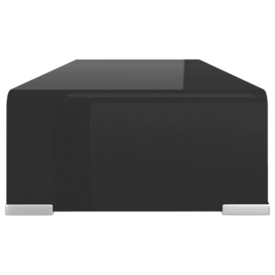 Meuble TV/support pour moniteur 60x25x11 cm verre noir - 4