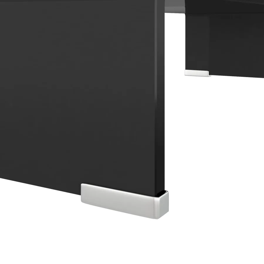 Meuble TV/support pour moniteur 60x25x11 cm verre noir - 5