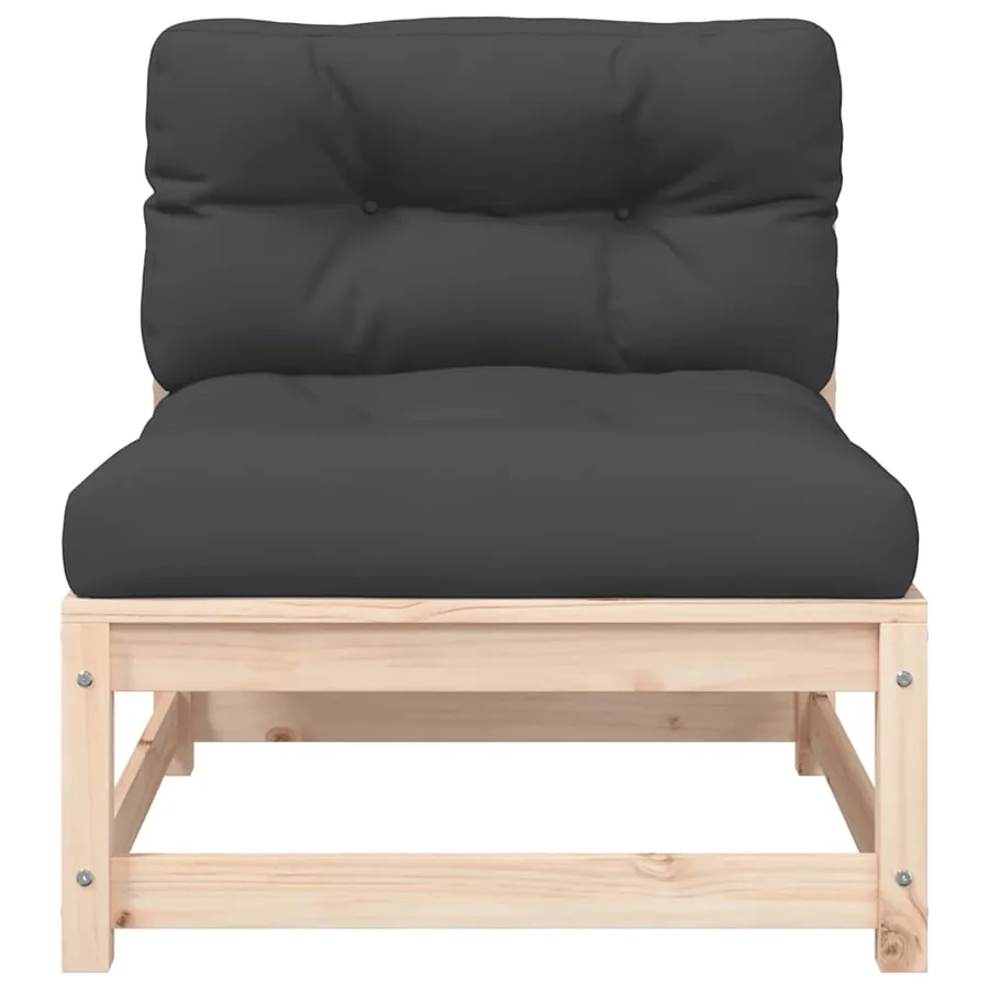Canapé de jardin sans accoudoirs avec coussins et repose-pieds - 7