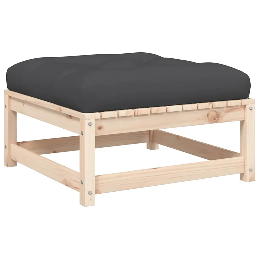 Canapé de jardin sans accoudoirs avec coussins et repose-pieds - 8