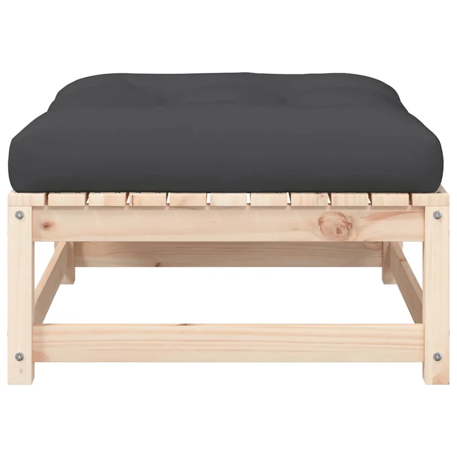 Canapé de jardin sans accoudoirs avec coussins et repose-pieds - 9