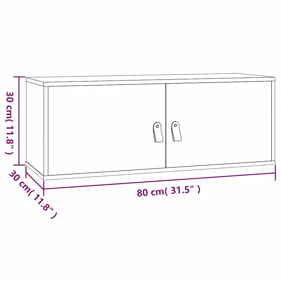 Armoire murale Blanc 80x30x30 cm Bois de pin massif - 11