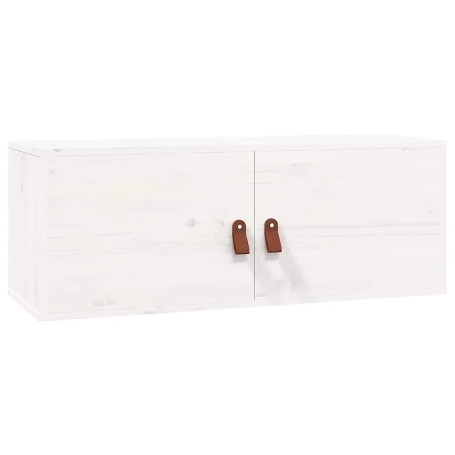 Armoire murale Blanc 80x30x30 cm Bois de pin massif - 2