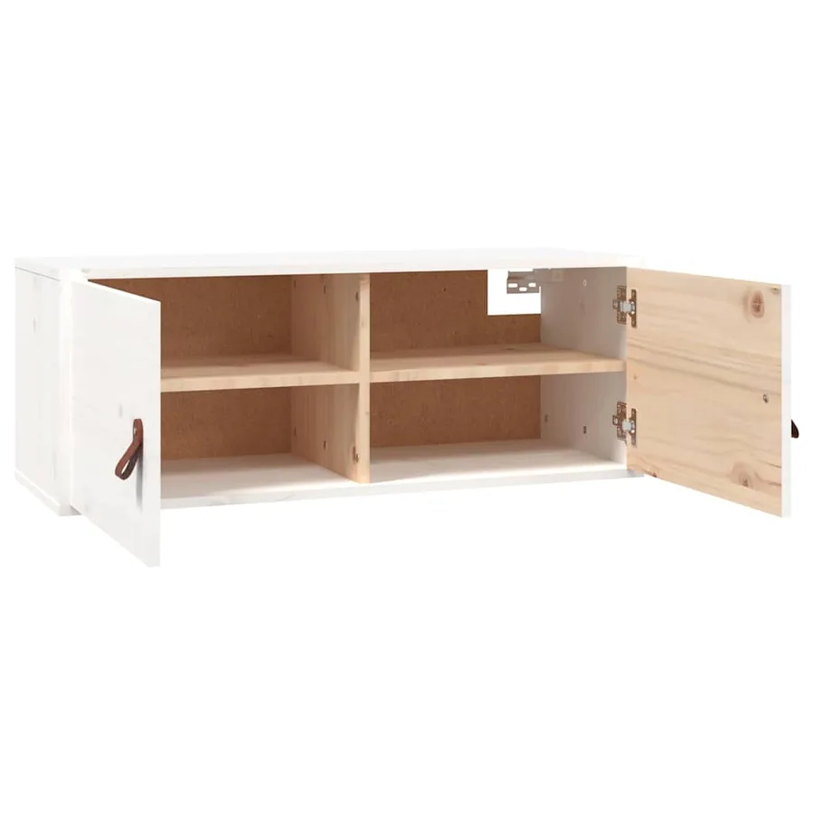 Armoire murale Blanc 80x30x30 cm Bois de pin massif - 5