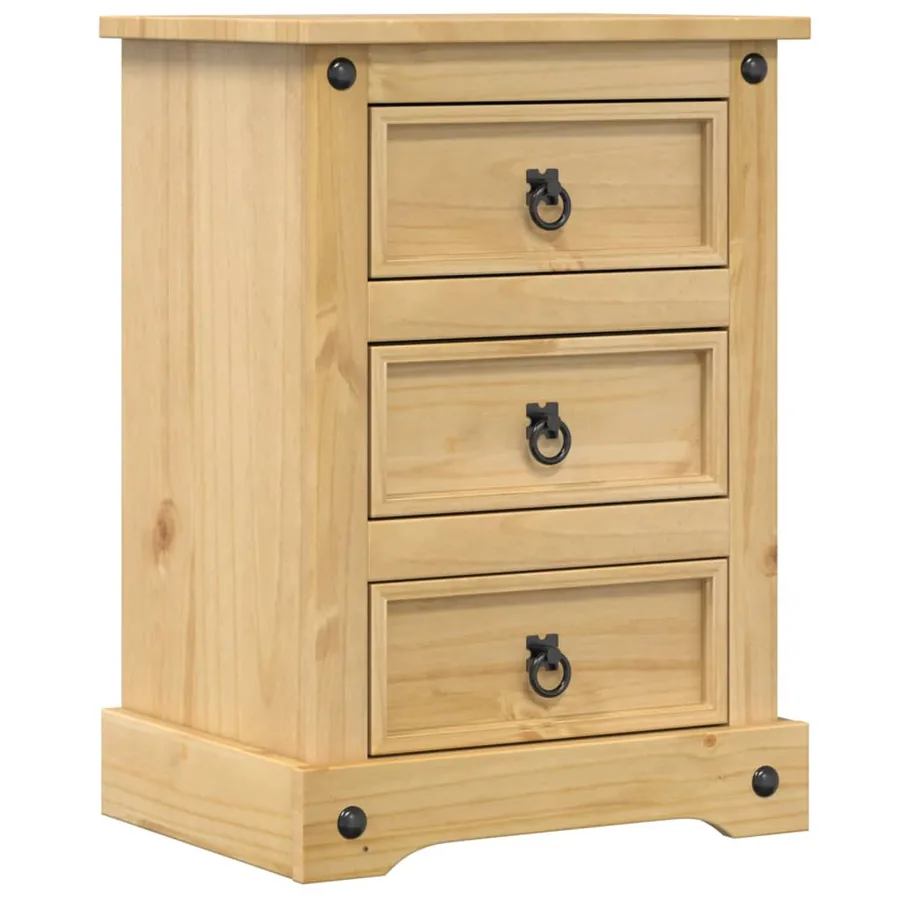 Table de chevet Corona 45x35x64 cm bois de pin massif - 2