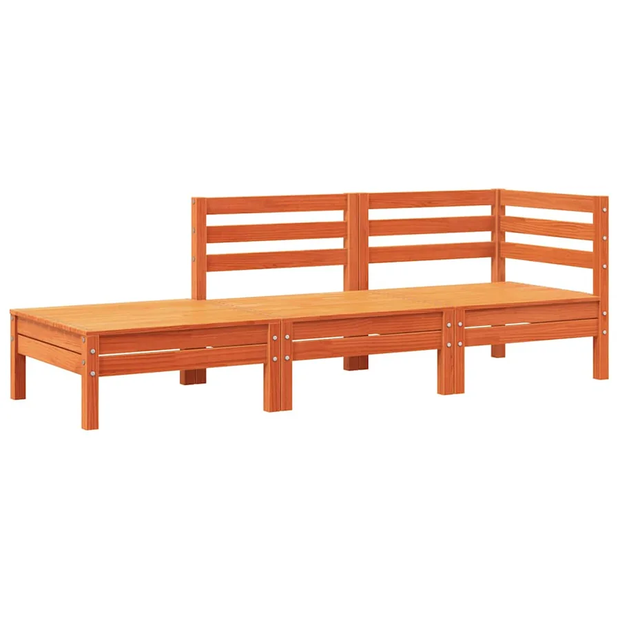 Canapé de jardin avec coussins et repose-pied bois pin massif - 4