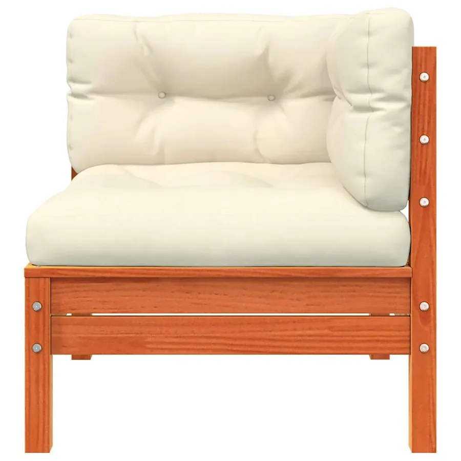 Canapé de jardin avec coussins et repose-pied bois pin massif - 7