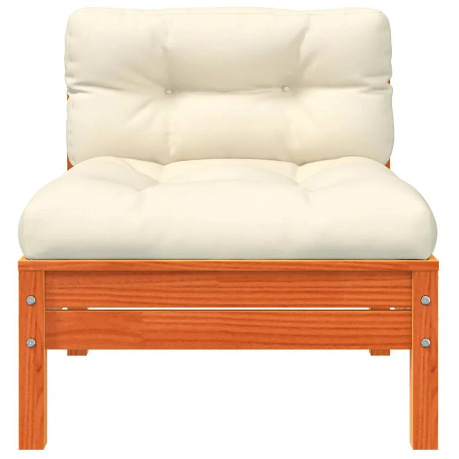 Canapé de jardin avec coussins et repose-pied bois pin massif - 9
