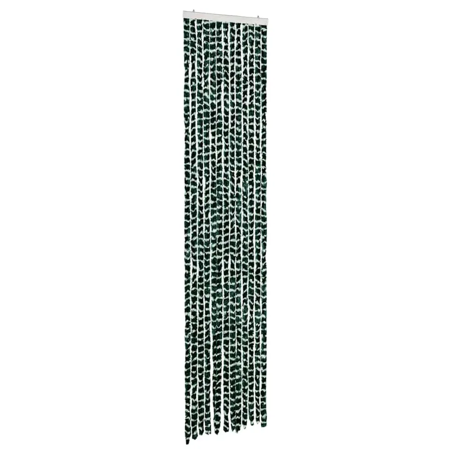 Rideau anti-mouches vert et blanc 56x200 cm chenille - 2