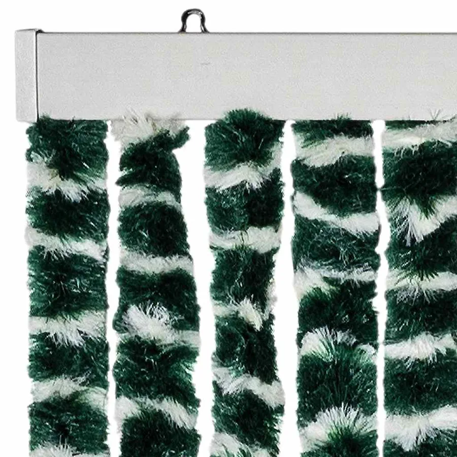 Rideau anti-mouches vert et blanc 56x200 cm chenille - 4