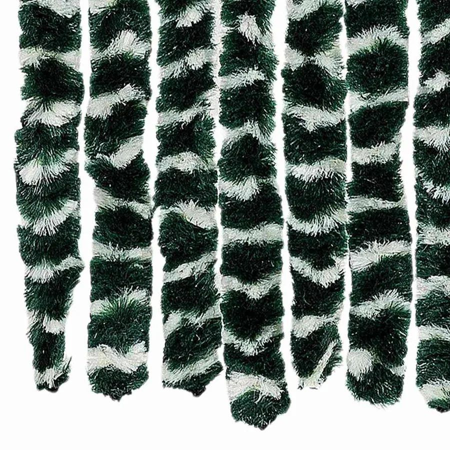 Rideau anti-mouches vert et blanc 56x200 cm chenille - 6
