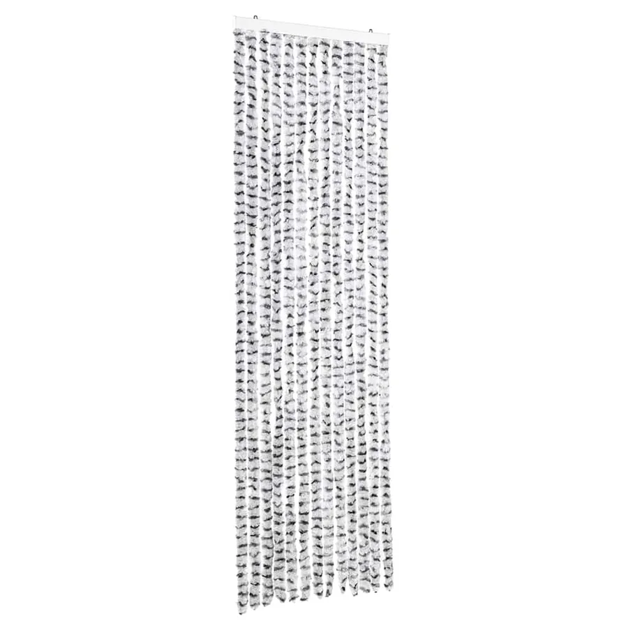 Rideau anti-mouches gris clair et gris foncé 56x200 cm chenille - 2