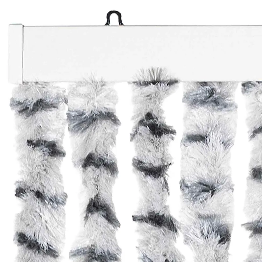 Rideau anti-mouches gris clair et gris foncé 56x200 cm chenille - 4