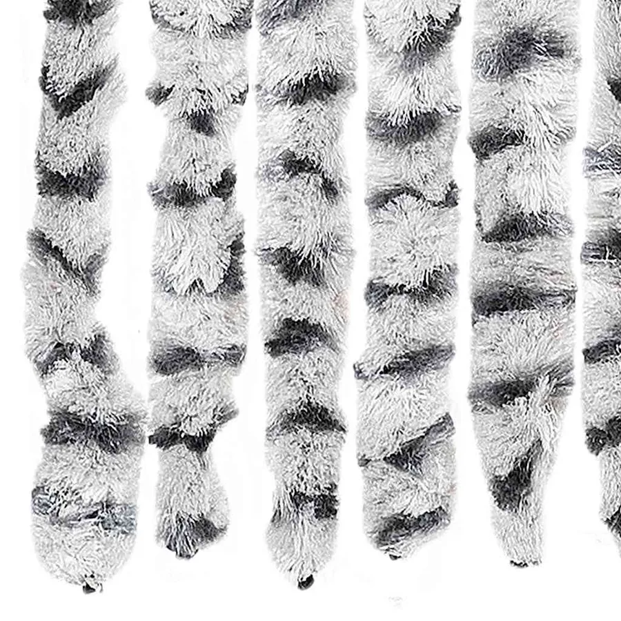Rideau anti-mouches gris clair et gris foncé 56x200 cm chenille - 6