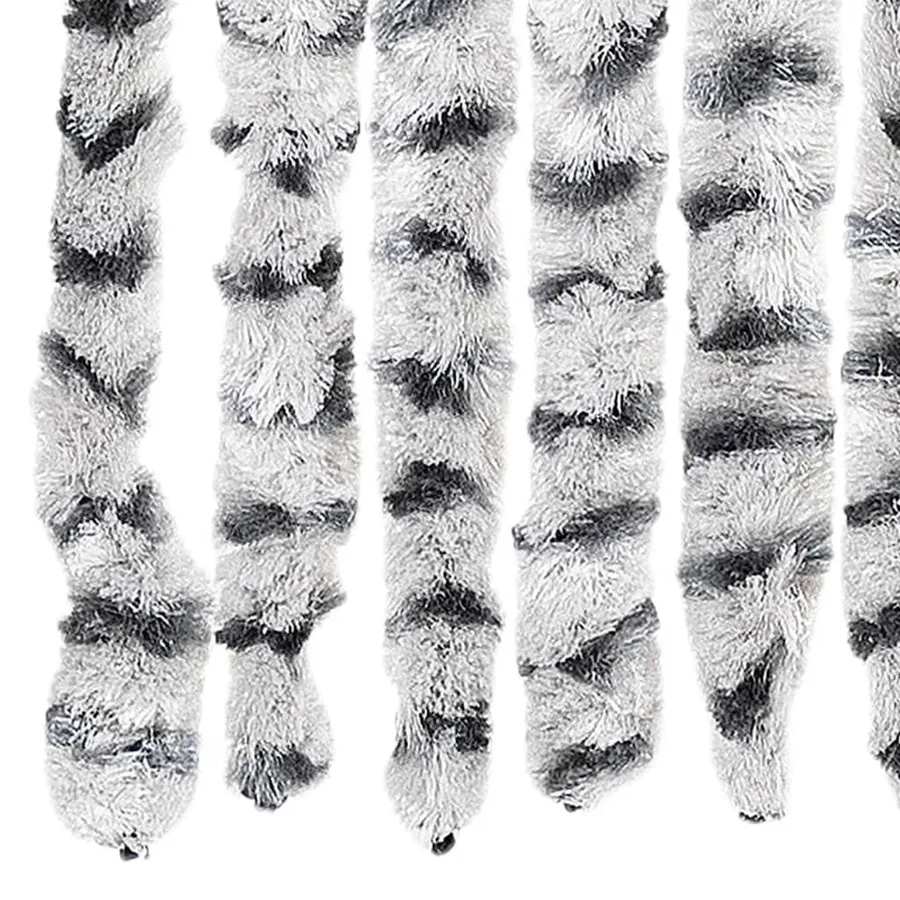 Rideau anti-mouches gris clair et gris foncé 100x200cm chenille - 6