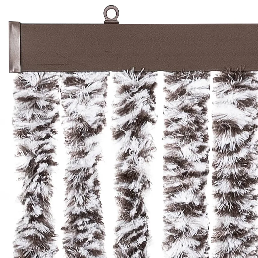 Rideau anti-mouches marron et beige 100x230 cm chenille - 4