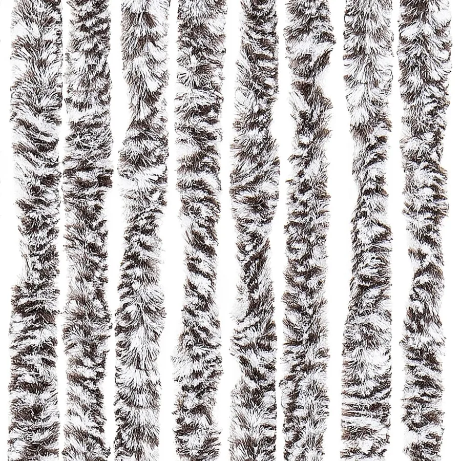 Rideau anti-mouches marron et beige 100x230 cm chenille - 5