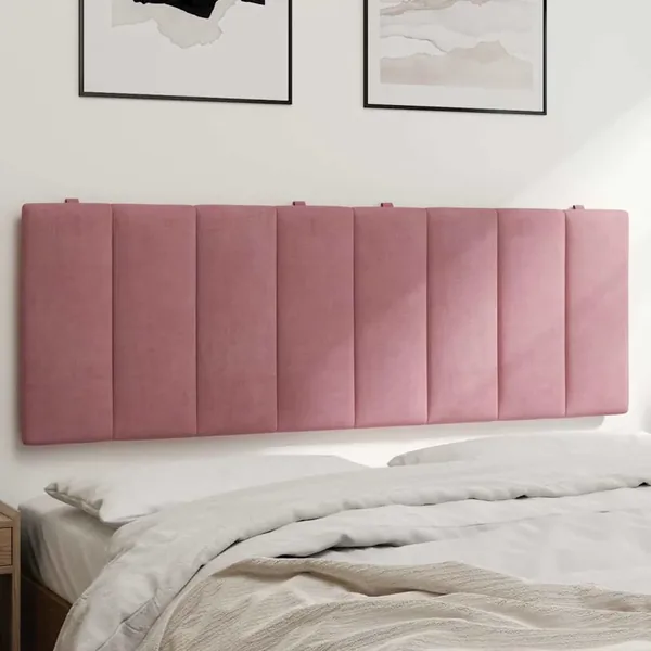 Coussin de tête de lit Hanko rose 120 cm velours