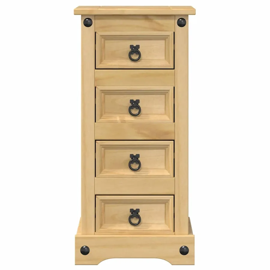 Table de chevet Corona 35x32,5x74 cm bois de pin massif - 4