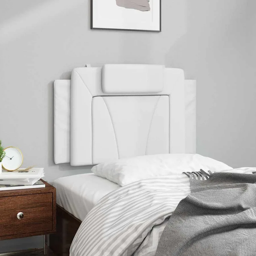 Coussin de tête de lit Viana blanc 90 cm similicuir - 3