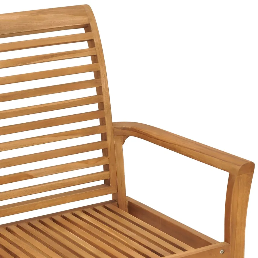 Banc de jardin avec coussin vert 112 cm Bois de teck massif - 4