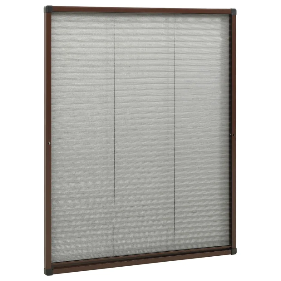 Moustiquaire plissée pour fenêtre Aluminium Marron 60x80 cm - 3