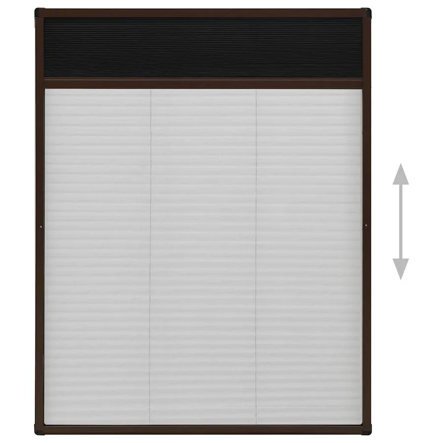 Moustiquaire plissée pour fenêtre Aluminium Marron 60x80 cm - 5